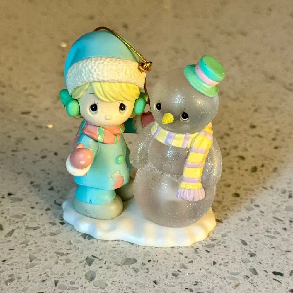 Vintage 1999 Precious Moments Christmas Ornament Light Up Holiday Decor Glitter